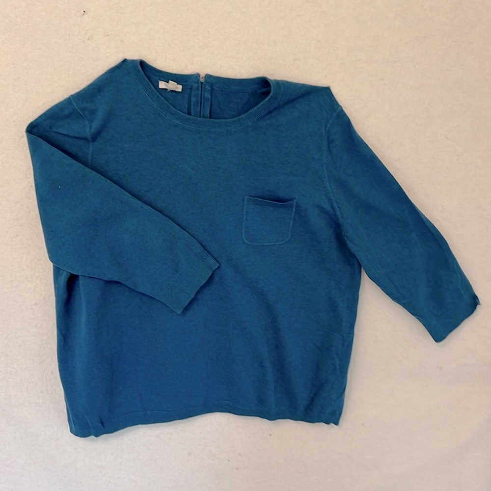 Talbots Cotton Sweater Zip on the back at the neck 3x